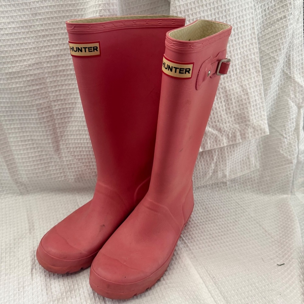Hunter Original Kids Pink Waterproof Rain Boots W23500 Size UK 4 EU 37 US 5M/6F